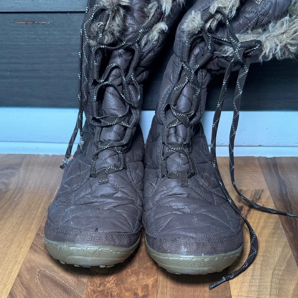 Columbia brown winter boots minx mid lll faux fur size 9